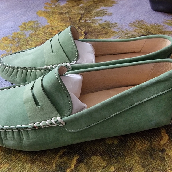 Laurent Effel Green Loafers Size 6.5 - Picture 6 of 8